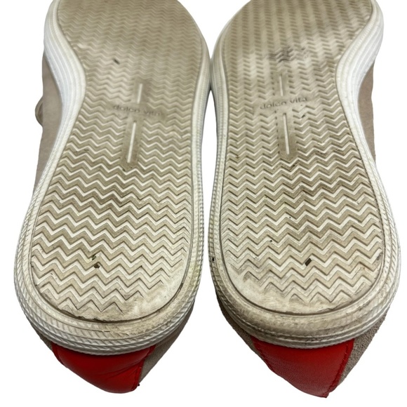 DOLCE VITA Genuine Leather Taupe Beige & Coral Flats Slip On Loafers Shoes sz 8. - Picture 16 of 16